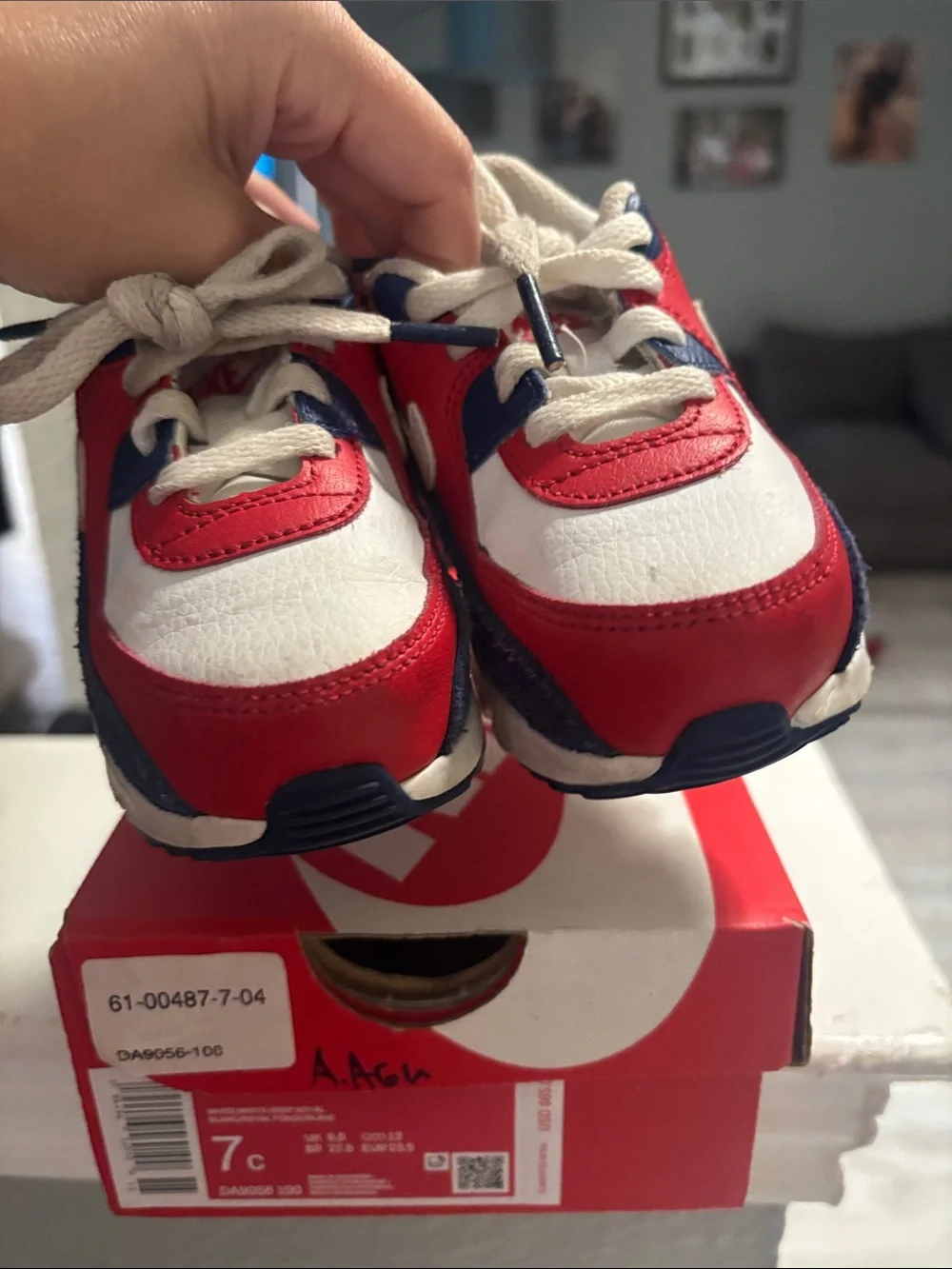 Nike Kids Red, Blue & White Low-Top Sneakers